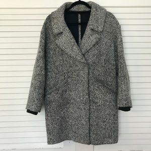 Marled Grey Wool Winter Coat